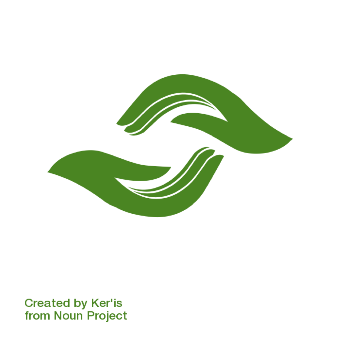 OLS collab icon: Two greeen color hands on in the middle of holding each other. The shape has fluidity as if to show the softness of the nature.  This icon is created by Ker'is in the Noun Project.
