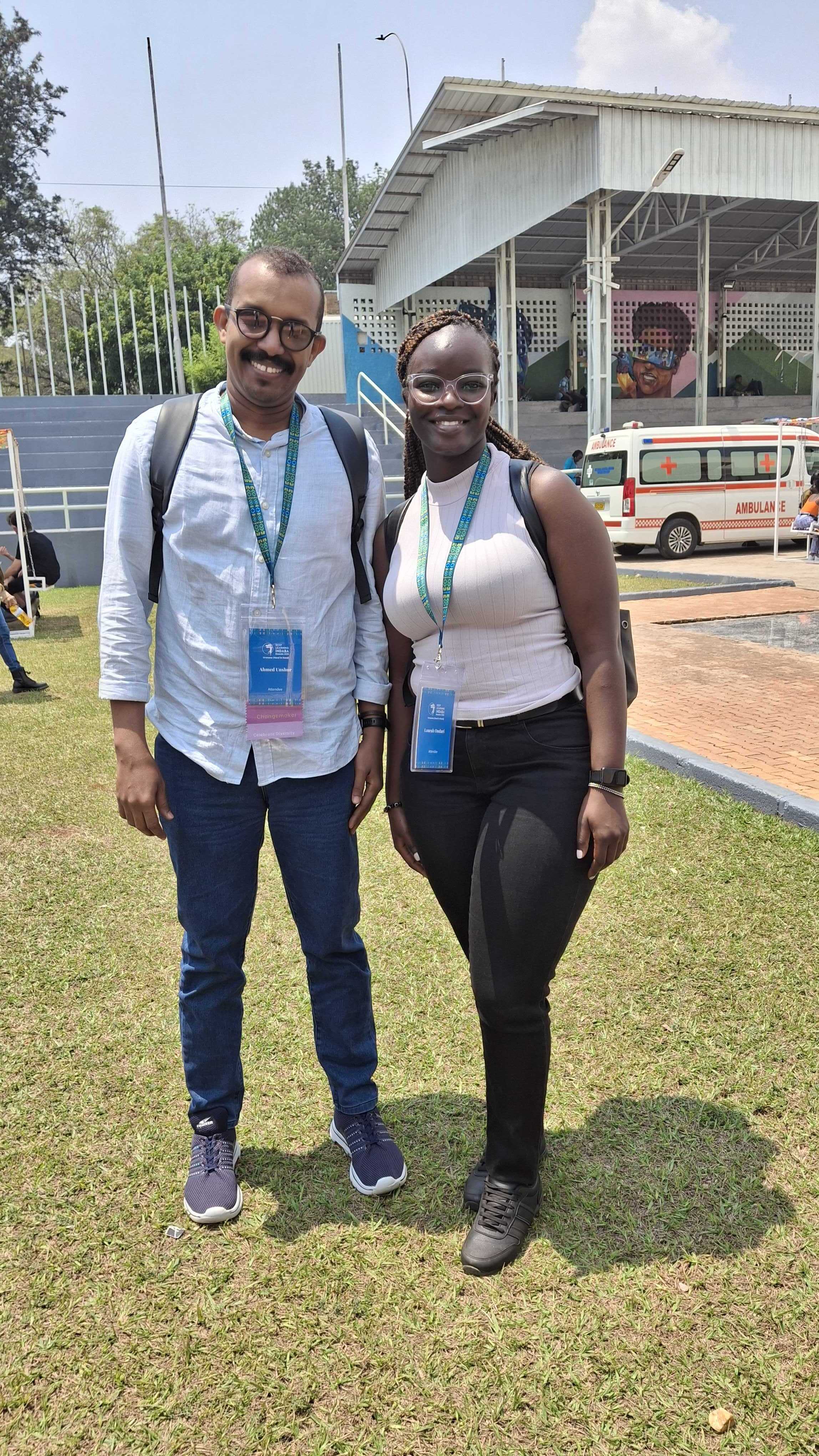 Nyasita and Ahmed Unshur at the Deep Learning Indaba 2025 in Kigali